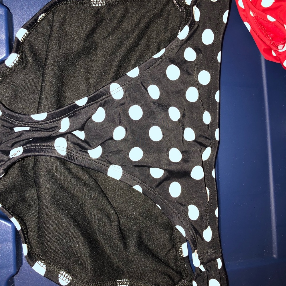 (SOLD) Black and Whit Polka Dot Bikini Bottoms